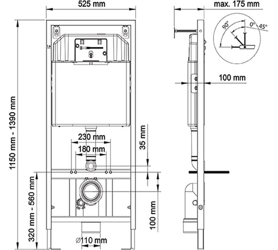 Инсталляция для скрытого монтажа унитаза Berges NOVUM кнопка O4 Soft Touch белая 040264