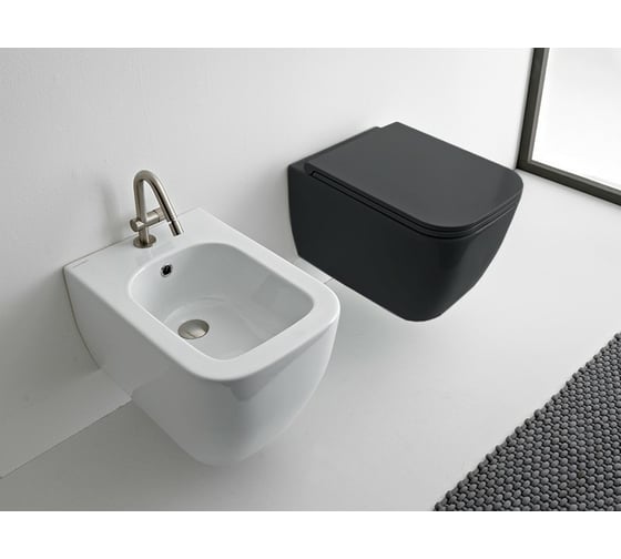 Унитаз Scarabeo TEOREMA 2.0 подвесной, без креплений, безободковый, цвет Ardesia 5126/CL49