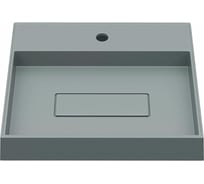 Накладная раковина для ванной uperwood Tanos Quartz_50 см, прямоугольная, кварцевая, с декоративной накладкой, бетон 291030049