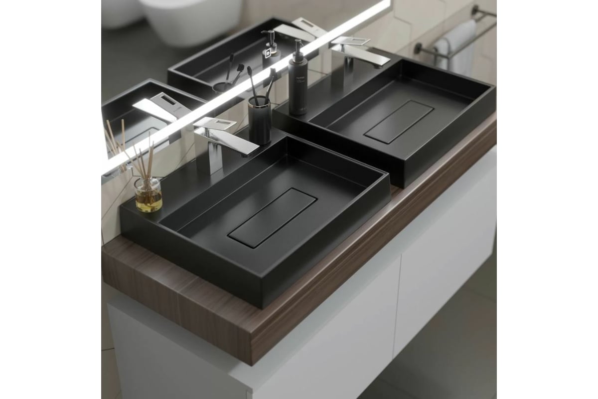 Накладная раковина для ванной uperwood Tanos Quartz_50 см, кварцевая ...