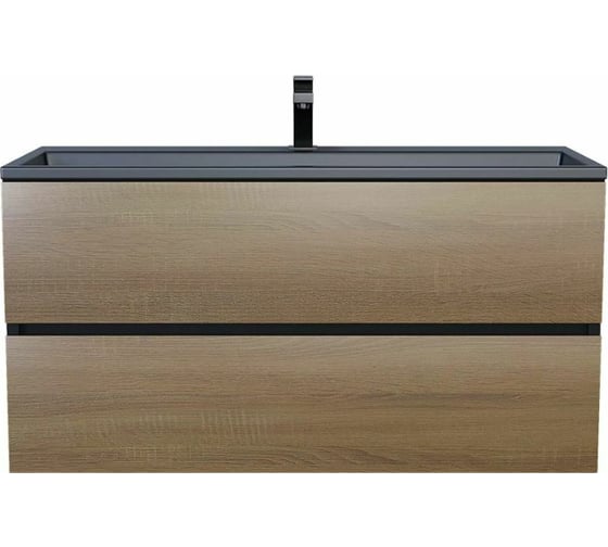 Раковина для ванной uperwood Barsa_100 см, полувстраиваемая, прямоугольная, черная 293020538
