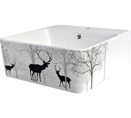 Накладная раковина BRONZE DE LUXE Black Deer 400x420x155 1060BD
