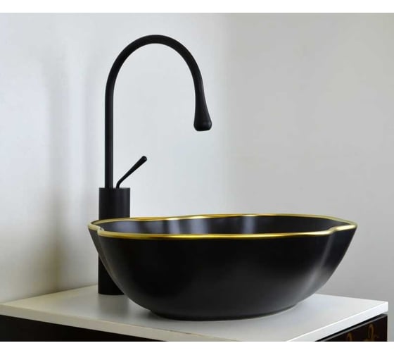 Раковина-чаша BRONZE DE LUXE Black Orchid 500x380 мм, цвет черный 1395