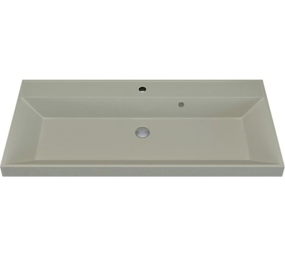 Кварцевая раковина для ванной uperwood Classic Quartz_100 см, бежевая матовая, лён 293020637