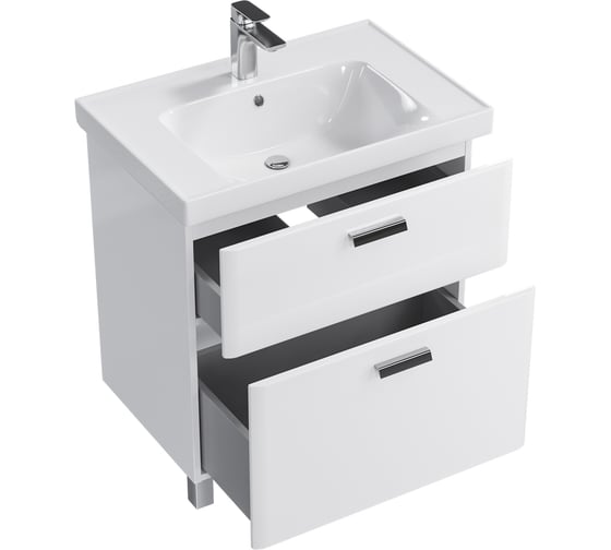 Напольная тумба для ванной комнаты Sanstar gretta 70 с раковиной грейс 70 (комплект) белая 331.1-1.5.1.КГРЕ