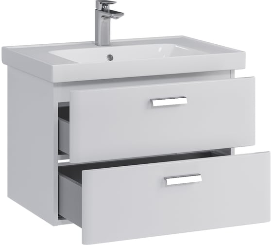 Подвесная тумба для ванной комнаты Sanstar gretta 70 с раковиной грейс 70 (комплект) белая 328.1-1.5.1.КГРЕ