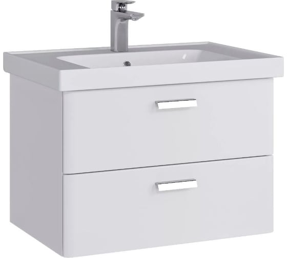 Подвесная тумба для ванной комнаты Sanstar gretta 70 с раковиной грейс 70 (комплект) белая 328.1-1.5.1.КГРЕ