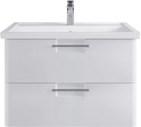 Подвесная тумба для ванной комнаты Sanstar уника 80 с раковиной фостер 80 (комплект) белая 380.1-1.4.1.КФОС