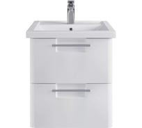 Подвесная тумба для ванной комнаты Sanstar уника 50 с раковиной фостер 50 (комплект) белая 383.1-1.4.1.КФОС