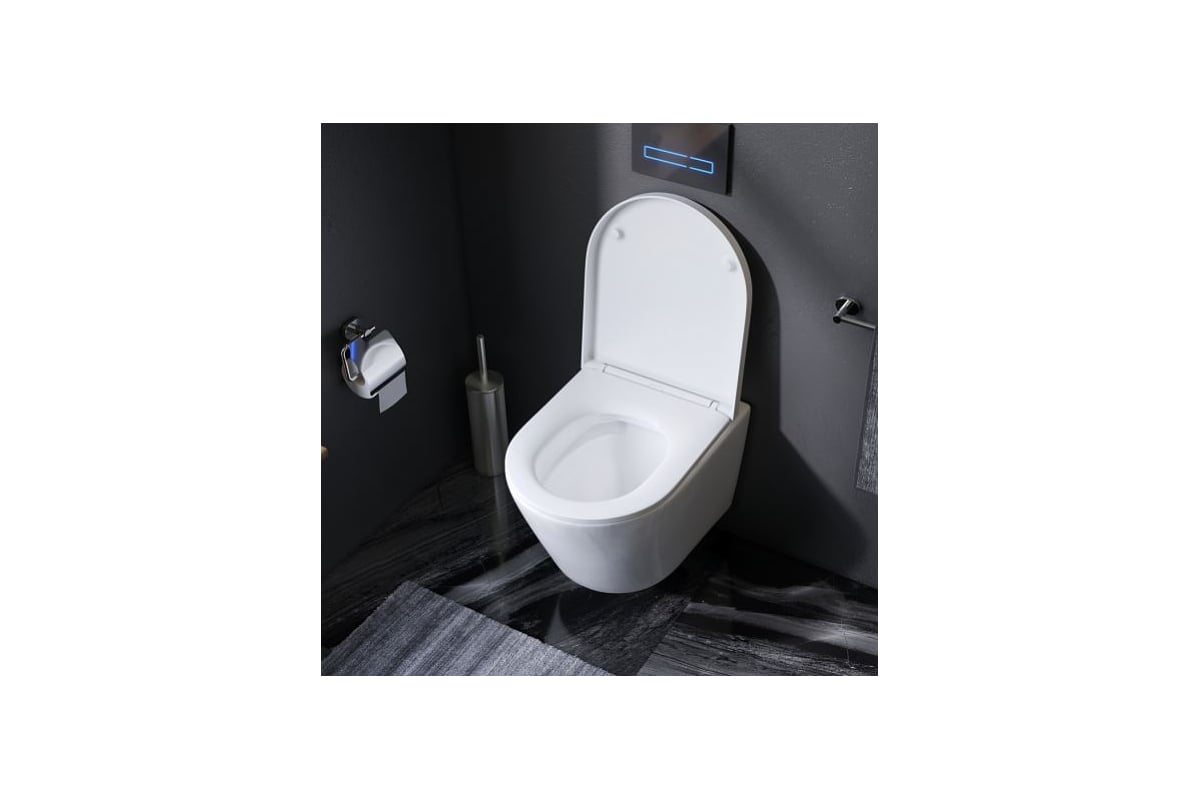 Подвесной унитаз AM.PM Sense FlashClean с сиденьем микролифт C741701SC ...