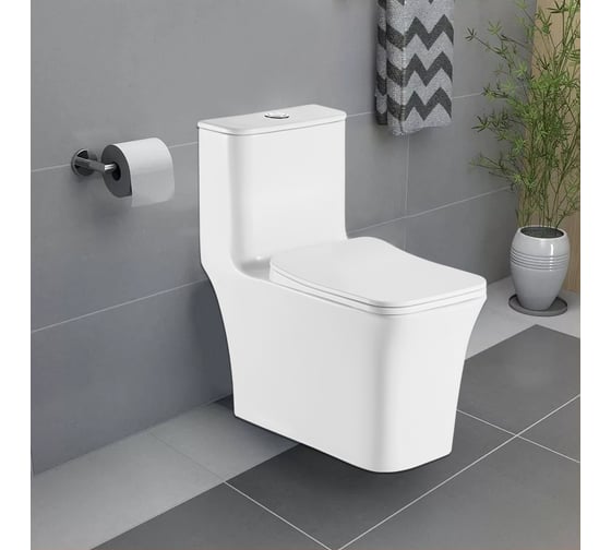 Унитаз-моноблок Azario gressa 705x370x760 безободковый с механизмом geberit и сиденьем микролифт az-1111-g 00080748
