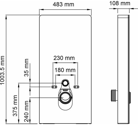 Пристенный модуль системы инсталляции для унитазов WasserKraft Naab 86TLT.040.SE.BL