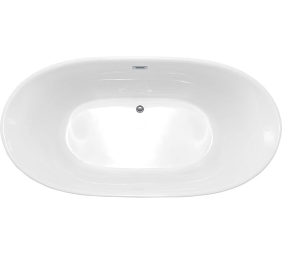 Акриловая ванна VINCEA 1700х800х580, цвет белый, слив-перелив в комплекте, хром VBT-405-1700