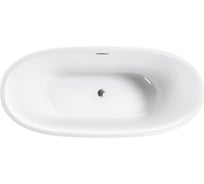 Акриловая ванна VINCEA 1650х750х590, цвет белый, слив-перелив в комплекте, хром VBT-509