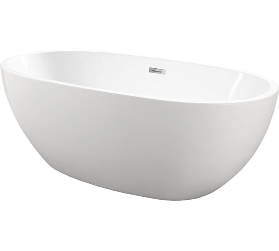 Акриловая ванна VINCEA 1650х750х590, цвет белый, слив-перелив в комплекте, хром VBT-509