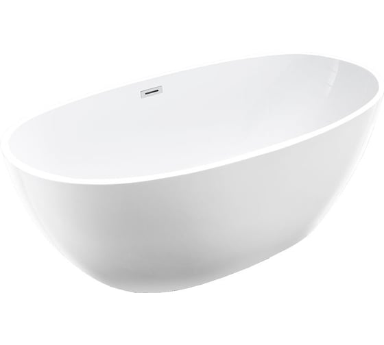 Акриловая ванна VINCEA 1700х850х580, цвет белый, слив-перелив в комплекте, хром VBT-404-1700