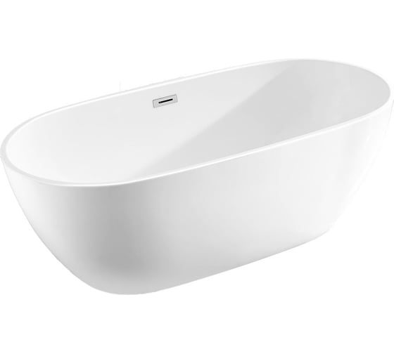 Акриловая ванна VINCEA 1600х815х580, цвет белый, слив-перелив в комплекте, хром VBT-408-1600