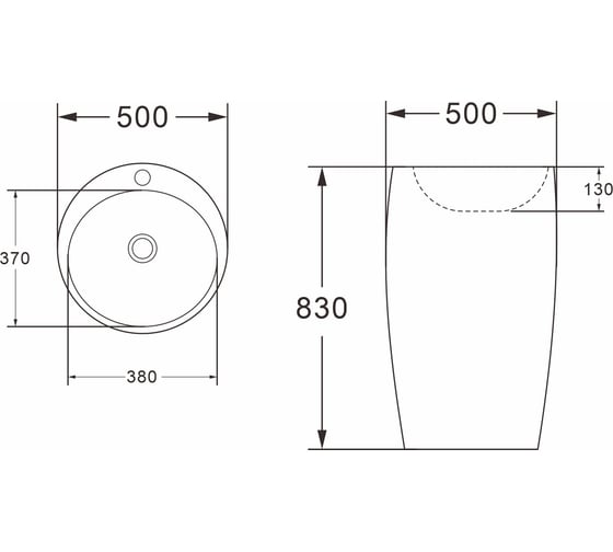 Напольная раковина Azario comella 50x50x83см az311 00080687