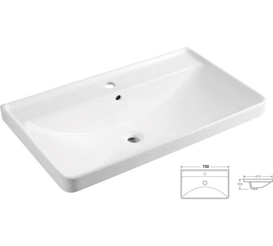 Комплект Azario тумба Ника 70 710x470x560 подвесная, с раковиной monte 70 cs 00080144