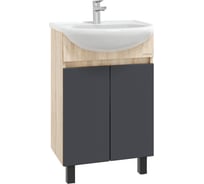 Тумба с раковиной Onika Милтон 55 напольная, серая/дуб сонома 105560