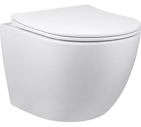 Подвесной унитаз VINCEA Globo безободковый, цвет матовый белый, ультратонкое сиденье soft-close VT1-14SMW