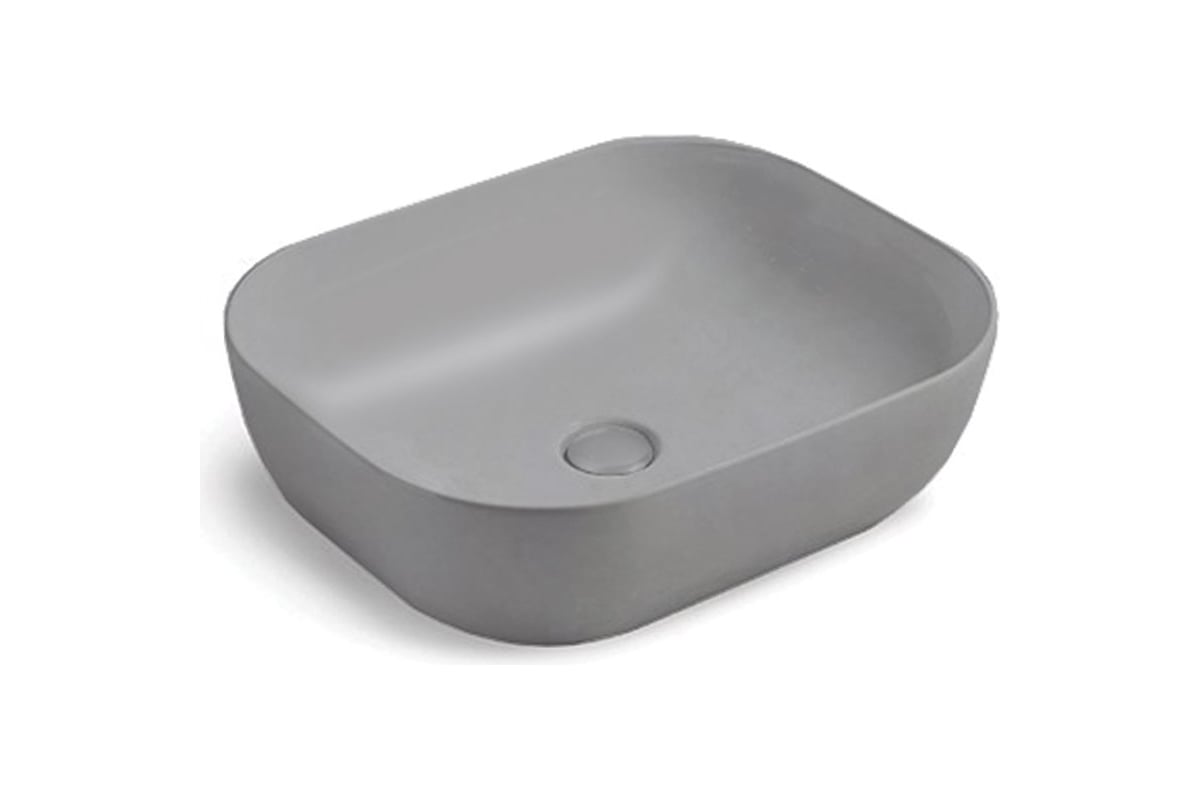 Керамическая раковина VINCE A500x400x140, накладная, цвет матовый серый ...