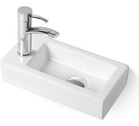 Керамическая раковина VINCEA 370x180x90, подвесная, цвет белый, левая VBS-133L