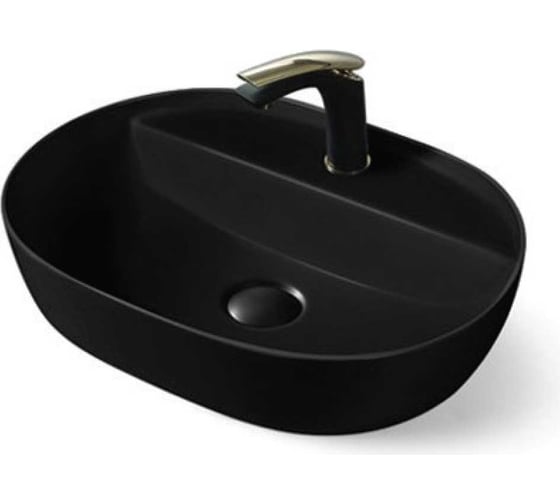 Керамическая раковина VINCE A500x380x135, накладная, цвет матовый черный VBS-121MB 1