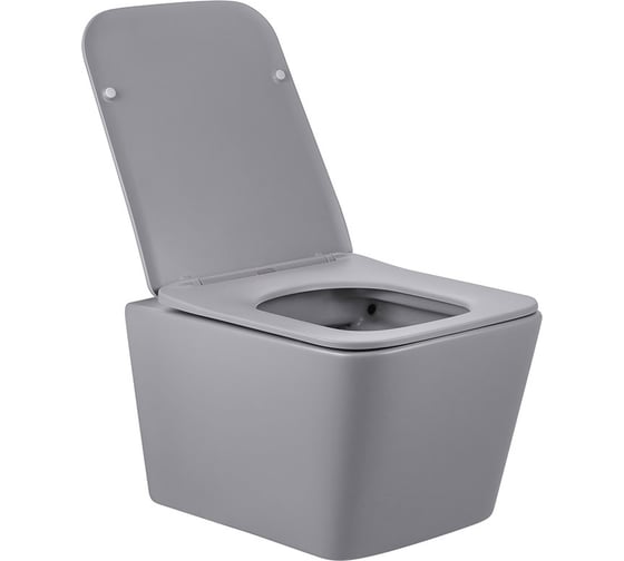 Подвесной унитаз VINCEA Q-Line безободковый, цвет матовый серый, ультратонкое сиденье soft-close VT1-12MG