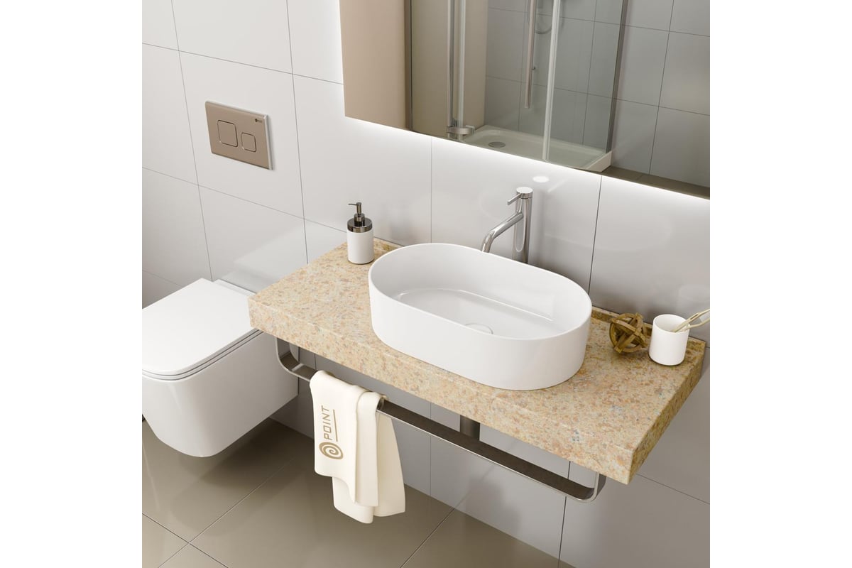 Умывальник Point виктория 53 овальный, белый PN43061 - выгодная цена ...