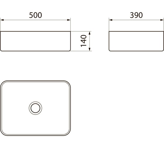 Умывальник Point меркурий 50 прямоугольный, черный матовый PN43832BM