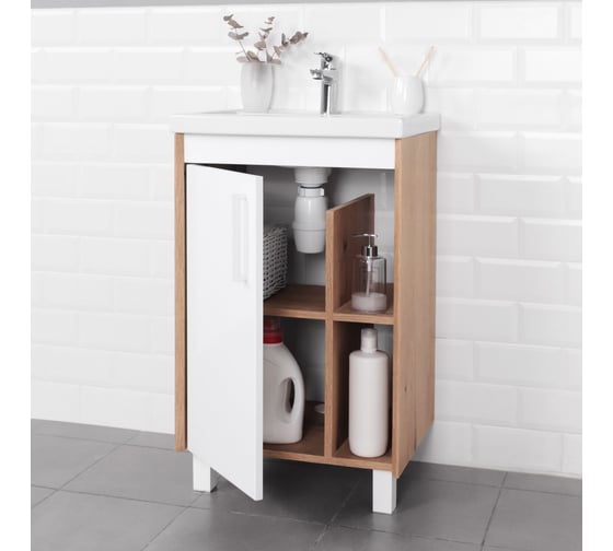 Тумба с раковиной IKA Lite 50 напольная, 500x400x840 Белый 4657792951780