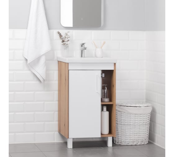 Тумба с раковиной IKA Lite 50 напольная, 500x400x840 Белый 4657792951780