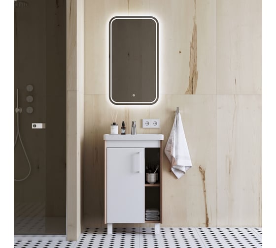 Тумба с раковиной IKA Lite 50 напольная, 500x400x840 Белый 4657792951780