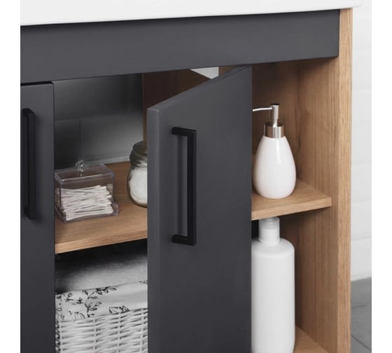 Тумба с раковиной IKA Lite 100 напольная, 1012x455x840 Графит 4657792951957