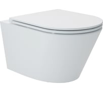 Подвесной безободковый унитаз Art&Max BARI с вихревым смывом, в комплекте с креплением AM822-V