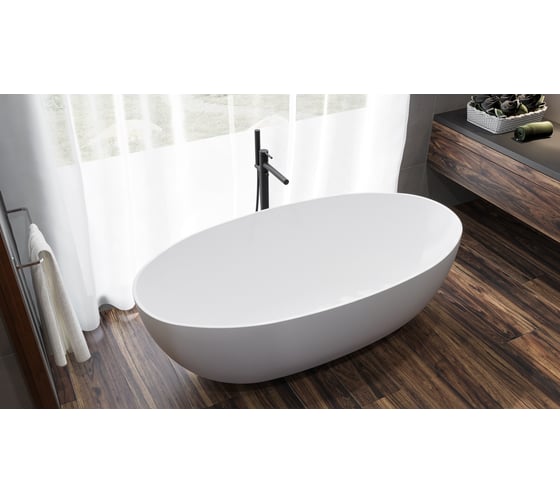Ванна WHITECROSS Diamond 170x87 (белый мат) искусственный камень 0201.170087.200