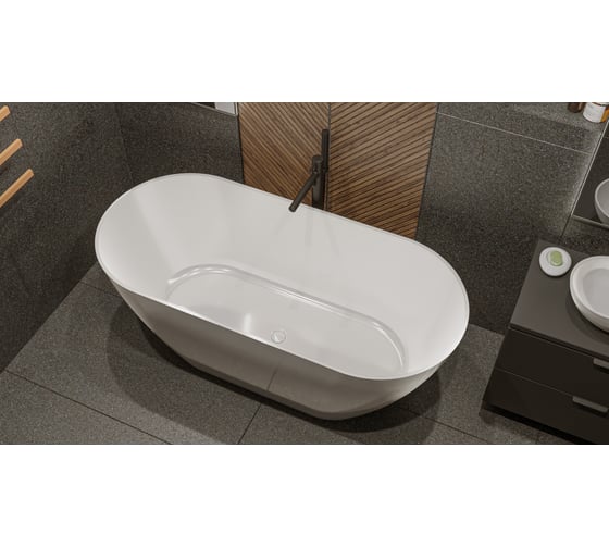 Ванна WHITECROSS Coral A 165x75 (белый глянец) искусственный камень 0213.165075.100