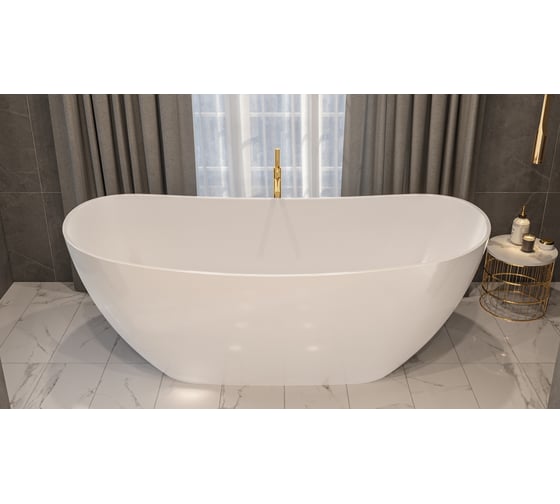 Ванна WHITECROSS Onyx C 160x75 (белый глянец) искусственный камень 0206.160075.100