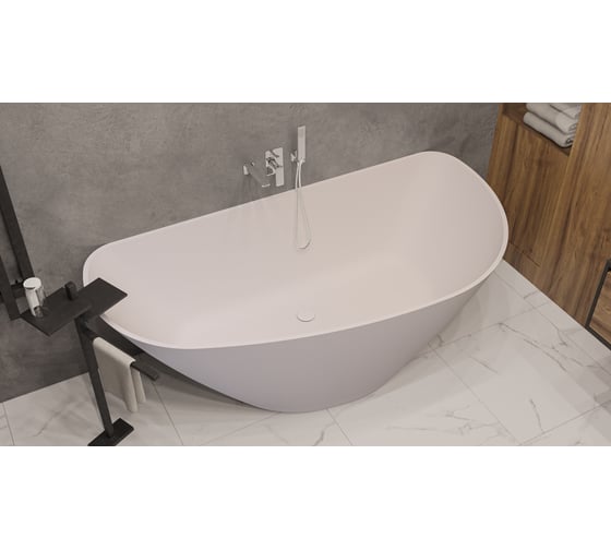 Ванна WHITECROSS Topaz 170x80 (белый мат) искусственный камень 0212.170080.200
