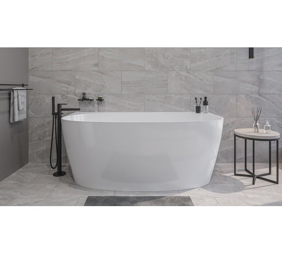 Ванна WHITECROSS Pearl A 155x80 (белый глянец) искусственный камень 0214.155080.100