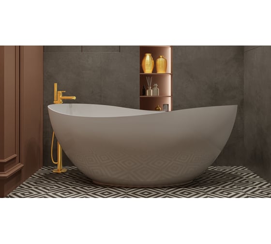Ванна WHITECROSS Ruby 170x75 (белый глянец) искусственный камень 0202.170075.100