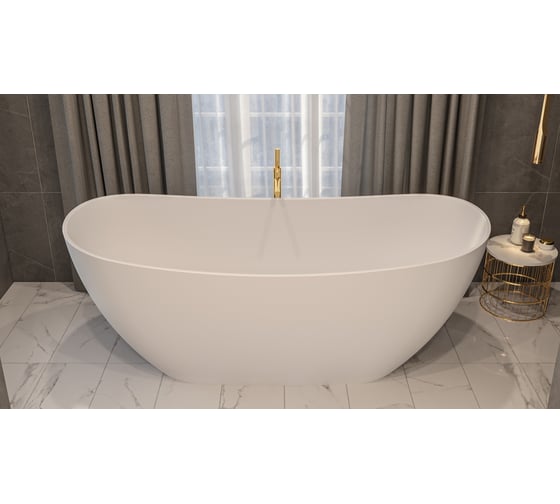 Ванна WHITECROSS Onyx C 160x75 (белый мат) искусственный камень 0206.160075.200
