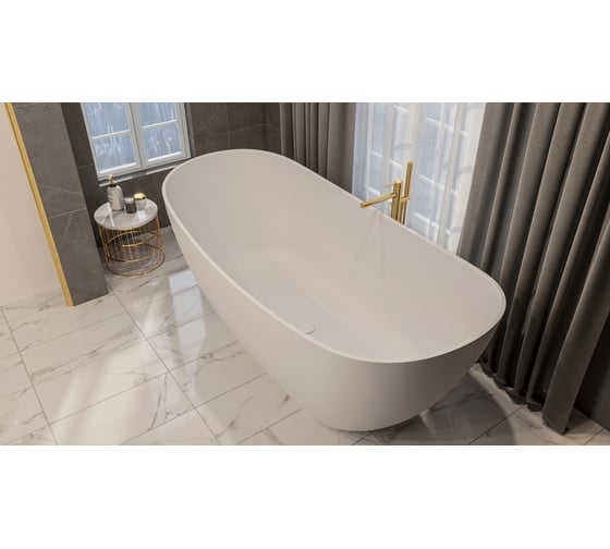 Ванна WHITECROSS Onyx C 160x75 (белый мат) искусственный камень 0206.160075.200