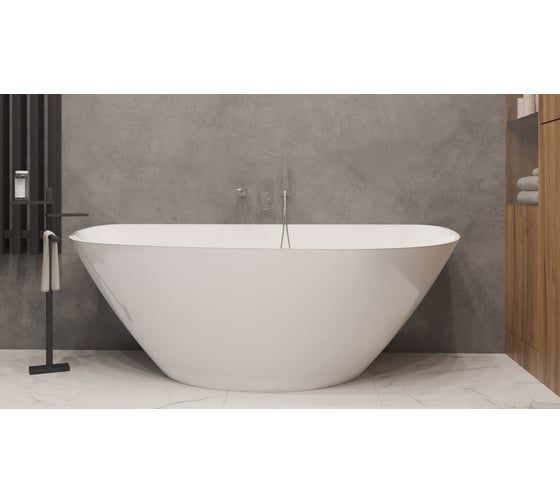 Ванна WHITECROSS Topaz 170x80 (белый глянец) искусственный камень 0212.170080.100