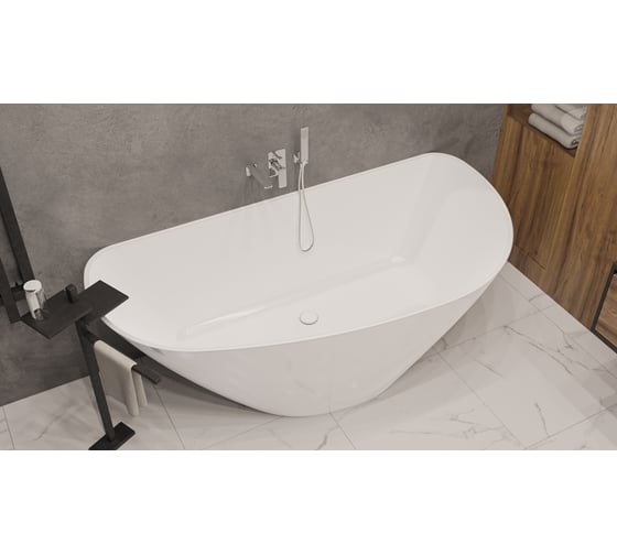 Ванна WHITECROSS Topaz 170x80 (белый глянец) искусственный камень 0212.170080.100