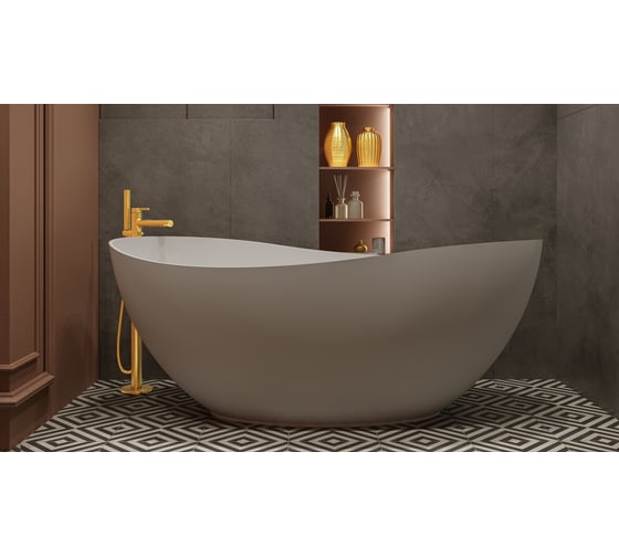 Ванна WHITECROSS Ruby 170x75 (белый мат) искусственный камень 0202.170075.200