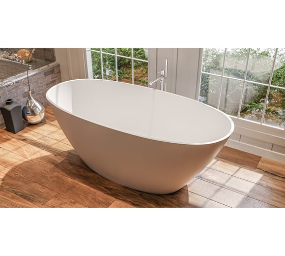 Ванна WHITECROSS Onyx B 160x75 (белый мат) искусственный камень 0205.160075.200