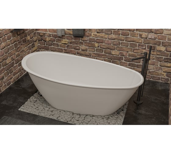 Ванна WHITECROSS Spinel B 155x73 (белый мат) искусственный камень 0210.155073.200