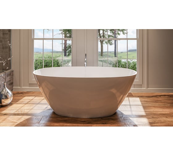 Ванна WHITECROSS Onyx B 160x75 (белый глянец) искусственный камень 0205.160075.100